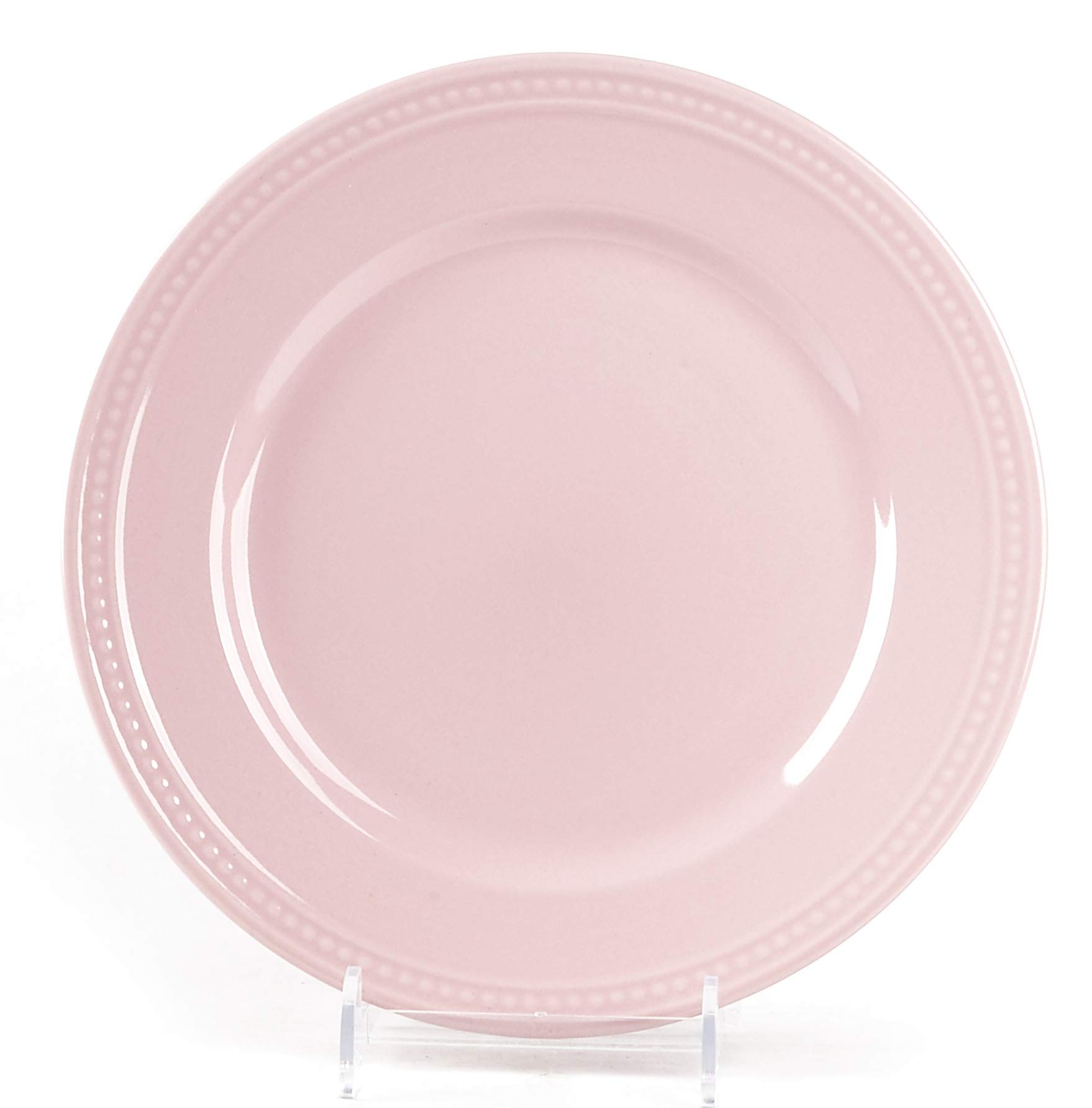 Premium Pearl Dots Stoneware Dinnerware Set - 56 Piece Dinnerware Set in Elegant Pink | Perfect for Family Dinners, Dinner Parties & Holiday Gatherings