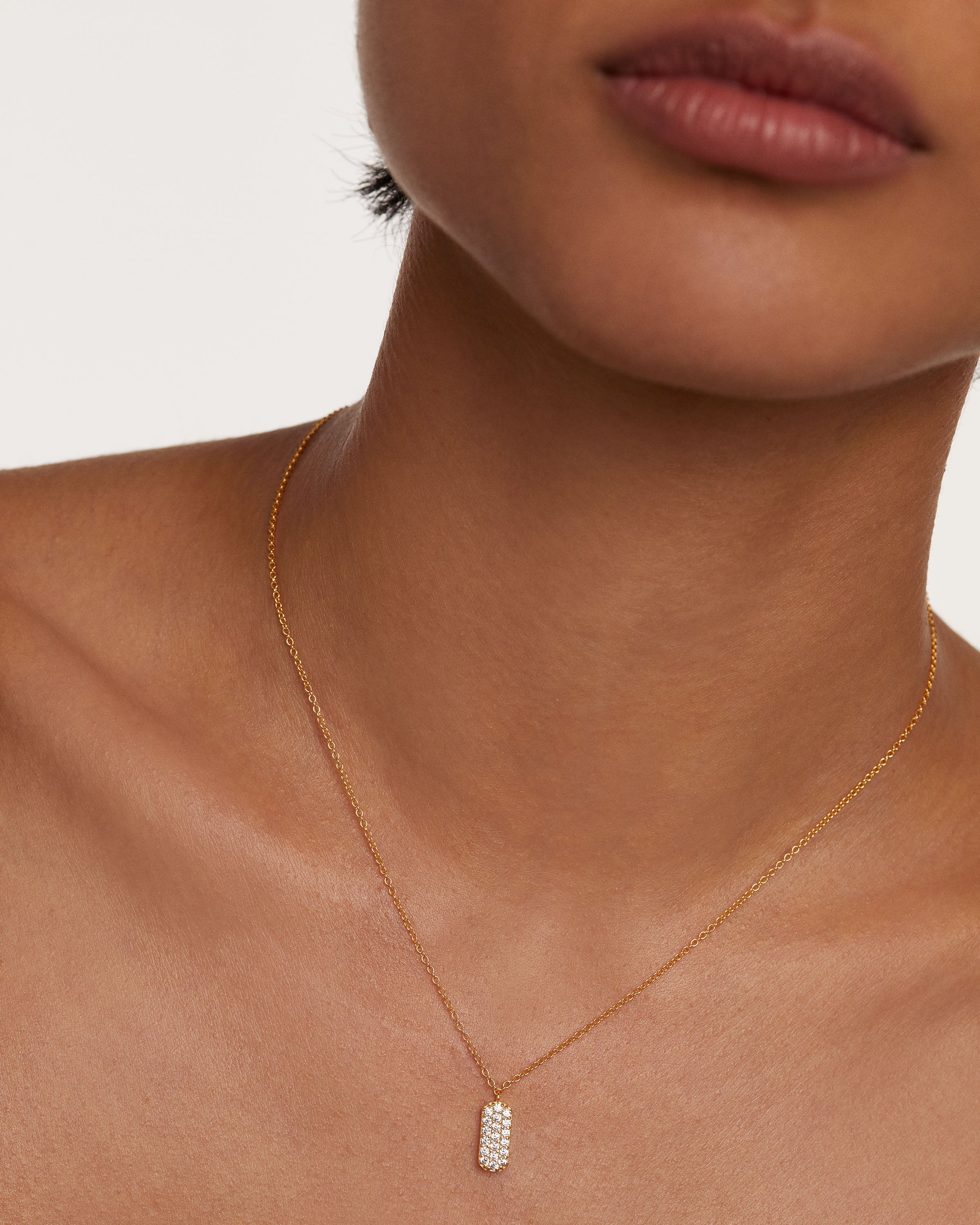 Elegant Icy Gold Necklace for Women - 18K Gold Plated Pendant Jewelry Gift for Her - Perfect for Parties, Weddings & Special Occasions