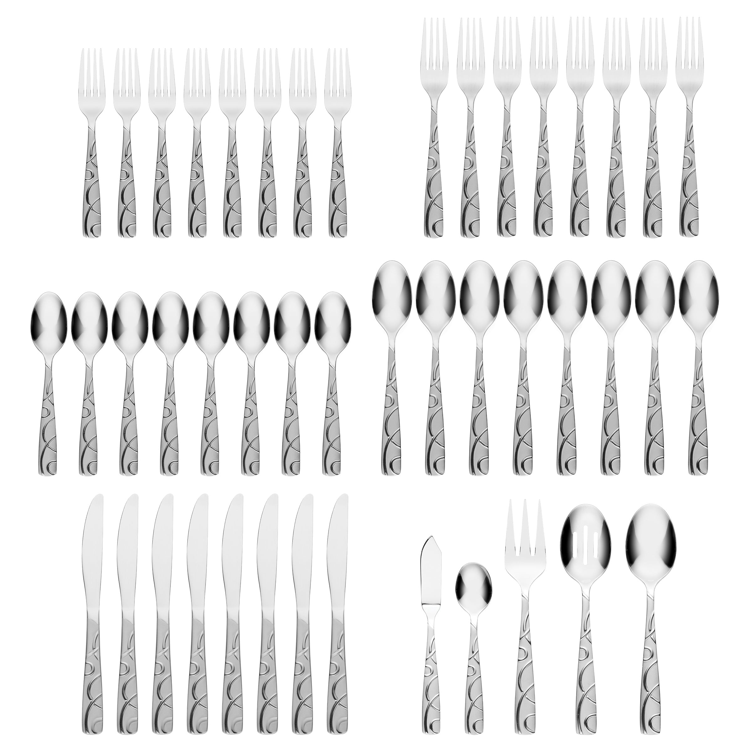 45-Piece Flatware Set with Caddy - Stainless Steel Silverware for Dinner Parties, Weddings & Everyday Use