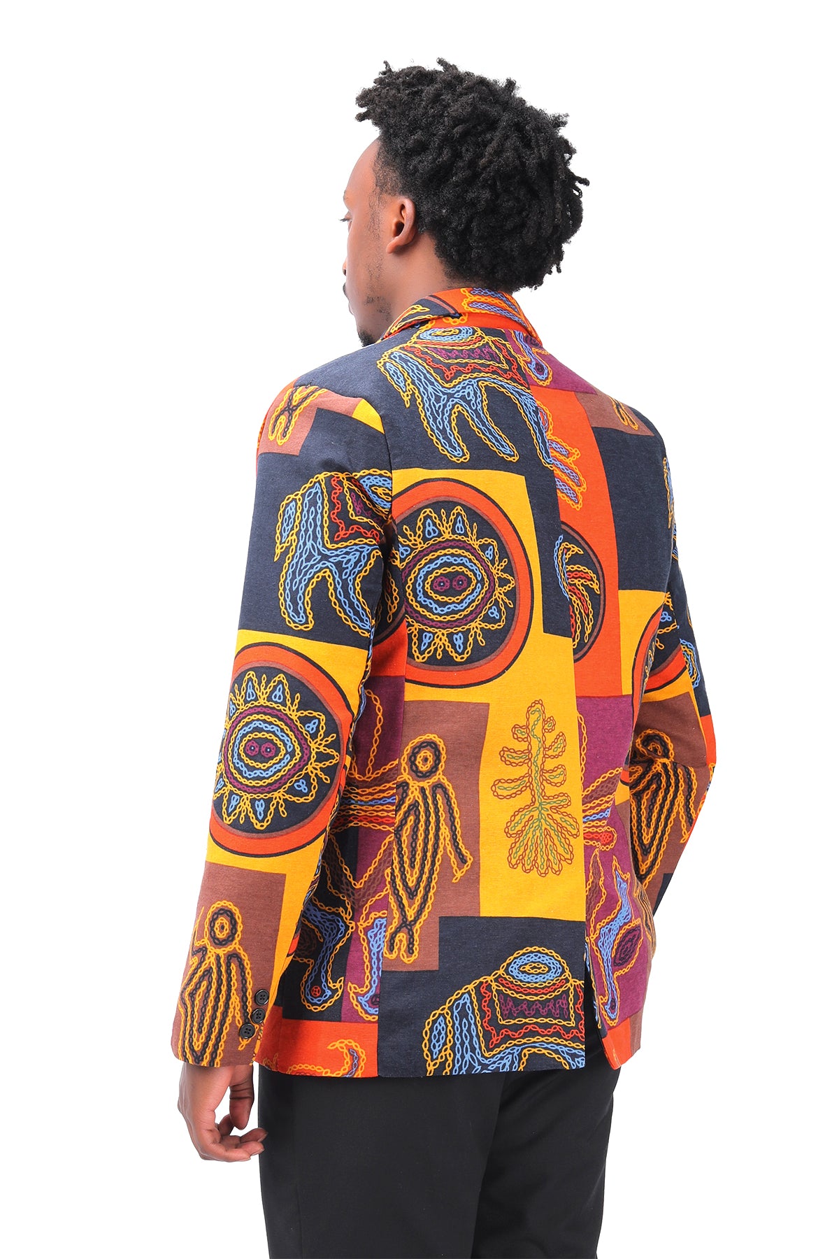 Men's Floral Printed Casual Blazer Coat - Orange Slim Fit Suit Jacket for Business Casual, Weddings & Outdoor Events