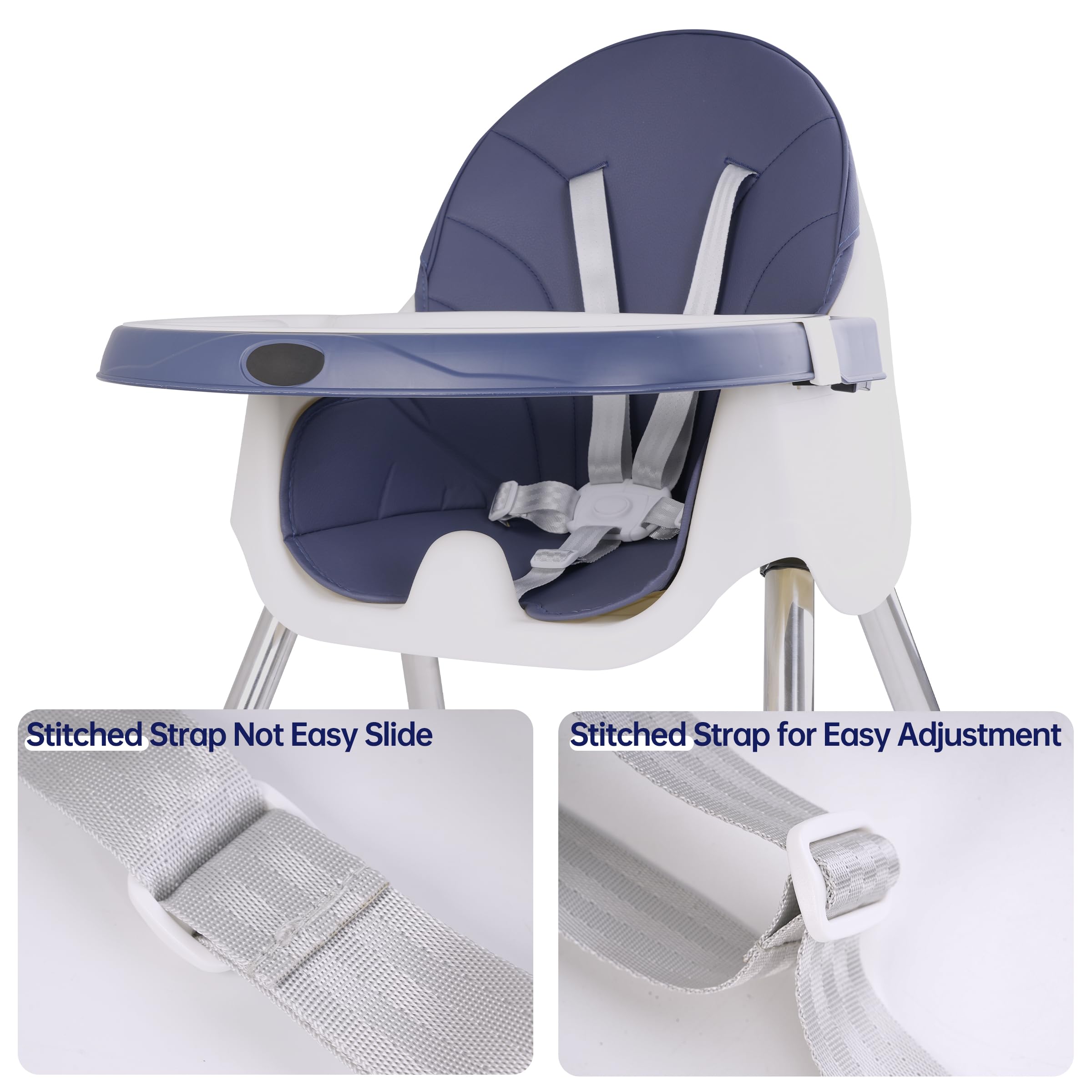 Dual Ferv 5-Point Adjustable High Chair Straps Replacement - Safety Harness for Baby Stroller, Pram, Buggy & Pushchair (Grey) | Perfect for Dining, Travel & Outdoor Activities