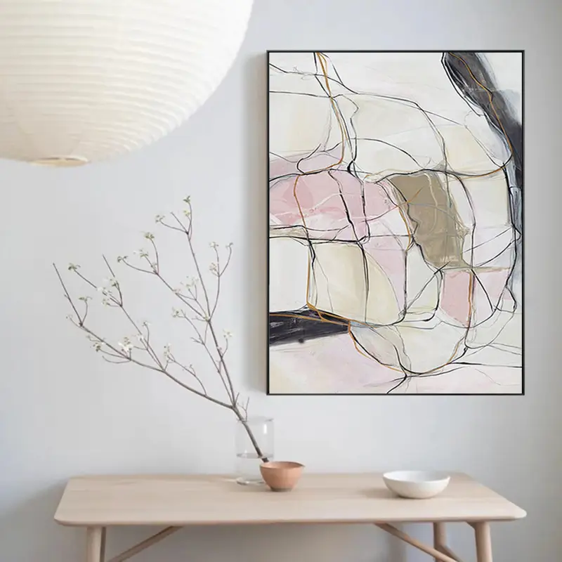 Abstract Painting #AB 006 - Modern Wall Art for Living Room, Bedroom & Office Decor | Handmade Canvas Artwork