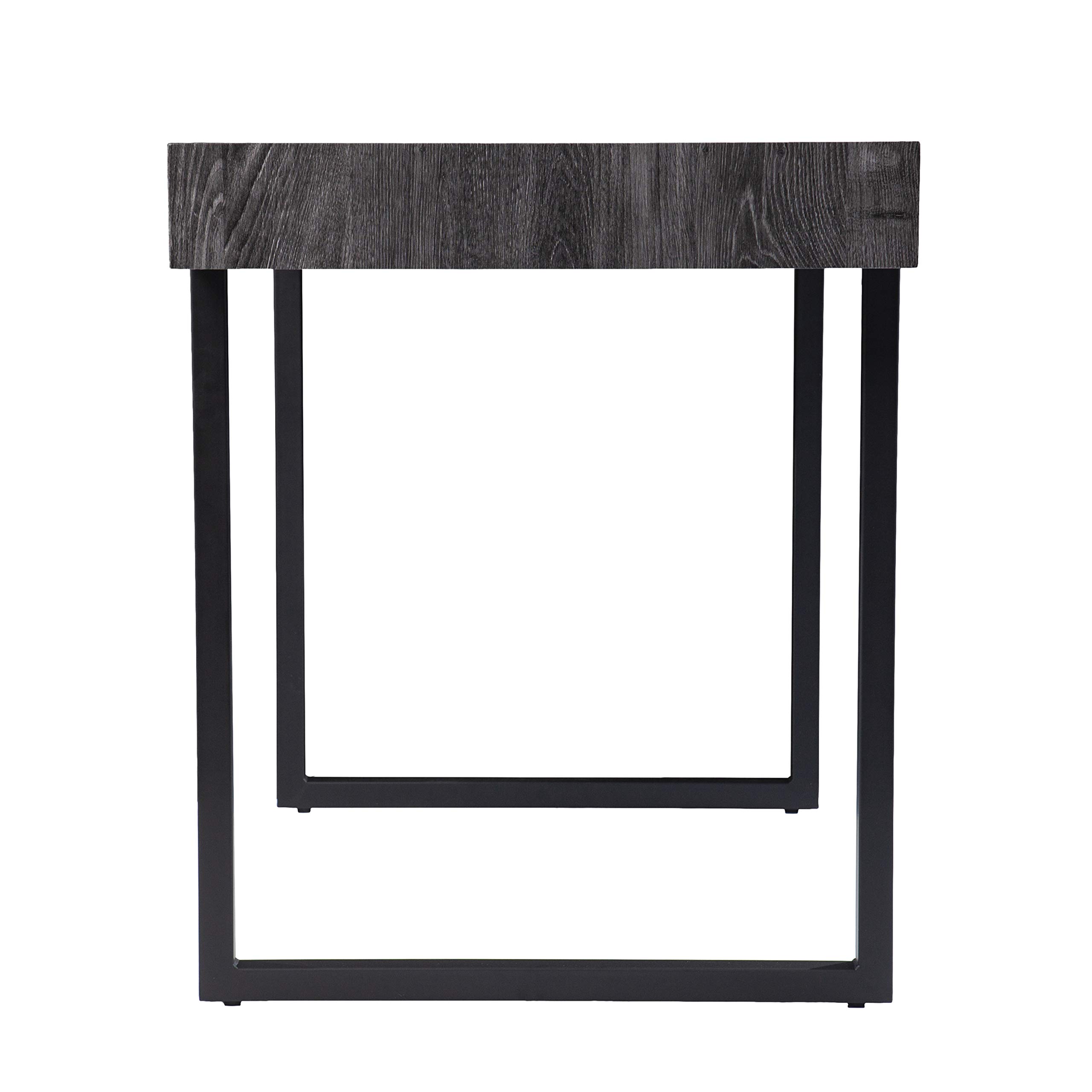 SEI Furniture Harkriven Small Space Desk for Home Office - Compact Writing Desk with Storage Shelf, Black - Perfect for Apartments, Dorms & Small Spaces