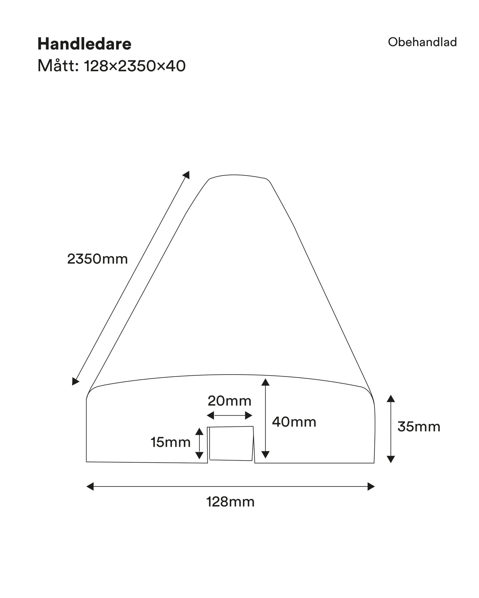 Stainless Steel Handrail Bracket 40 x 128 x 2350 mm - Heavy Duty Railing Support for Stairs, Balcony & Deck Safety