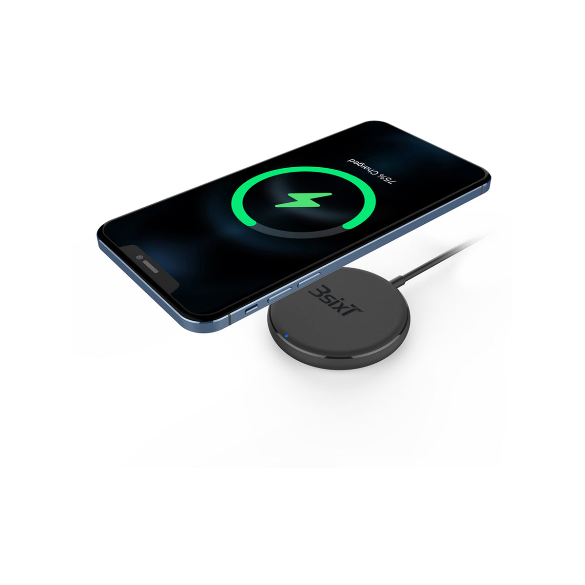 3sixT 15W Magnetic Wireless Charger - Fast Qi-Certified Charging for iPhone 12/13/14, Samsung Galaxy, AirPods - Perfect for Home, Office & Car Use