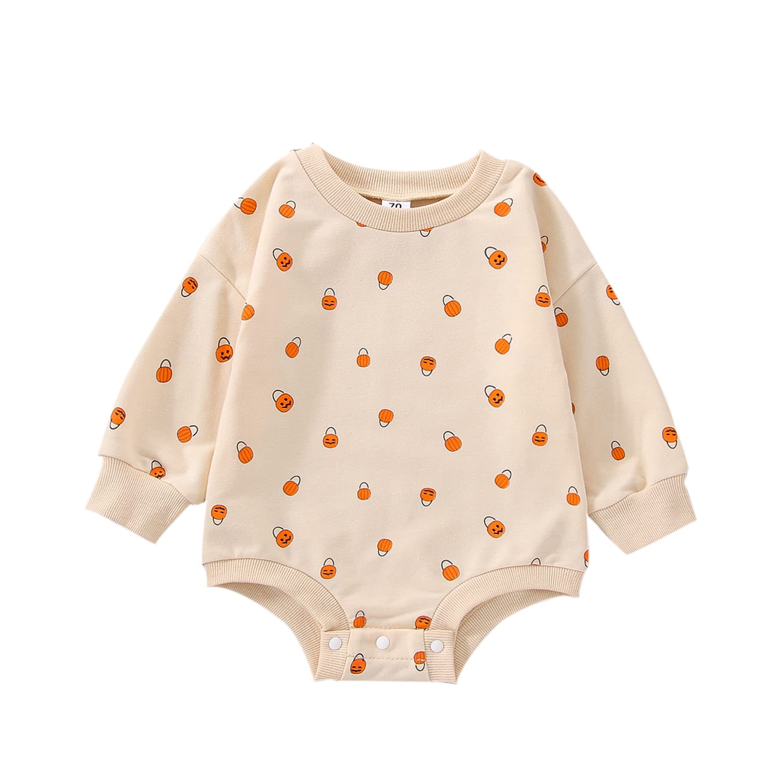 Adorable Halloween Pumpkin Sweatshirt & Bubble Romper Outfit for Toddler Boys & Girls - Cozy Fall Costume for Trick-or-Treating, Photo Shoots & Family Gatherings