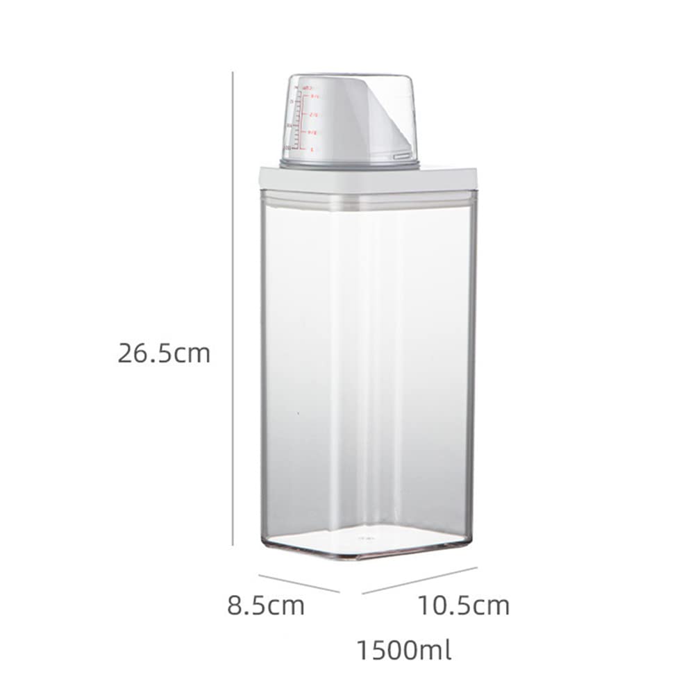 FUBESK Airtight Laundry Detergent Dispenser with Measuring Cup - Powder Detergent Storage Container for Washing Machine - Perfect for Laundry Room Organization & Closet Storage