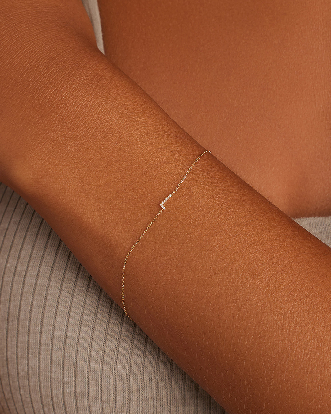 Diamond Pavé Alphabet Bracelet - Personalized Initial Letter Bracelet for Women, Sterling Silver or Gold Plated, Elegant Gift for Birthday, Anniversary, Valentine's Day | Perfect for Everyday Wear & Special Occasions