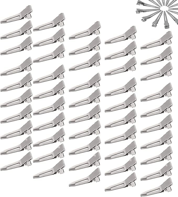 Ezume® 12-Piece 1.75 Inch Single Prong Curl Clips - Metal Alligator Hair Pins for Hair Extensions, Styling & Sectioning - Perfect for Salon, Home Use & DIY Hairstyles