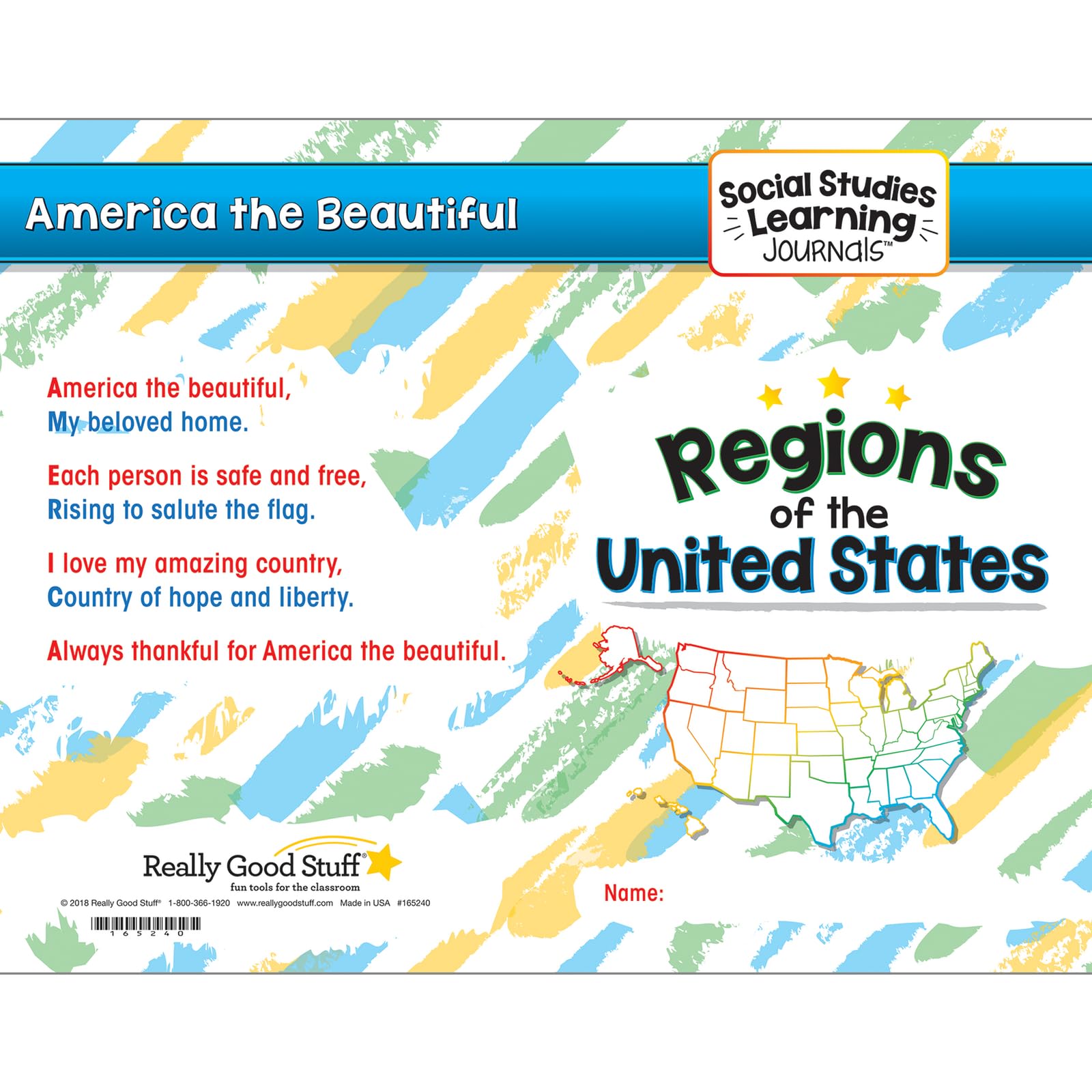 Really Good Stuff Social Studies Learning Journals - Regions of The United States - 24 Pack | Interactive Geography Notebooks for Classroom Activities & Homeschooling