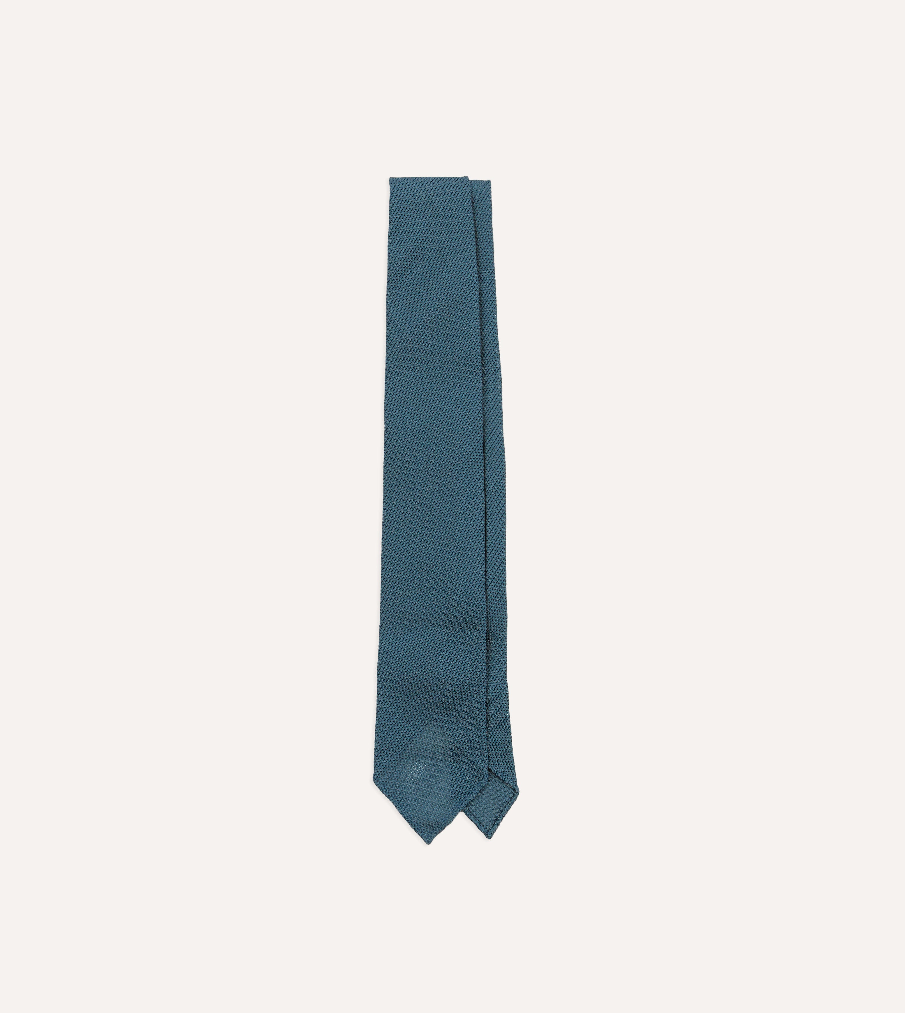Premium Sky Blue Fine Woven Grenadine Silk Necktie - Hand Rolled Luxury Tie for Men - Perfect for Weddings, Business Meetings & Formal Events