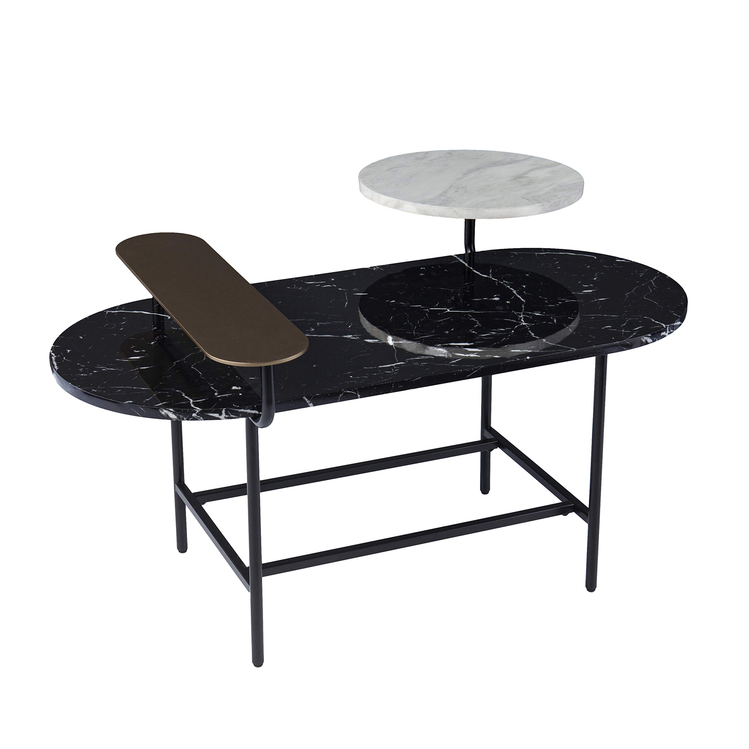 SEI Furniture Arcklid Cocktail Table - Modern Black and Gold Coffee Table for Living Room, Lounge, Home Decor | Stylish Center Table for Small Spaces, Apartments & Condos
