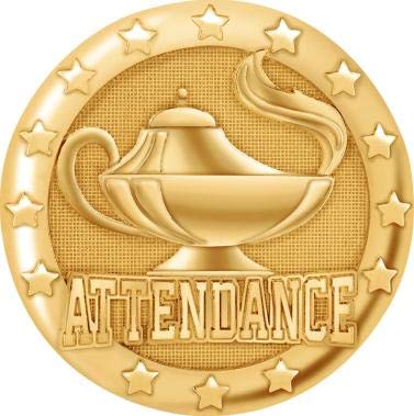 Gold Perfect Attendance Pins for School & Events - Crown Awards Lapel Pins for Students, Teachers & Employees - Ideal for Recognition Ceremonies, Graduations & Workplace Achievements