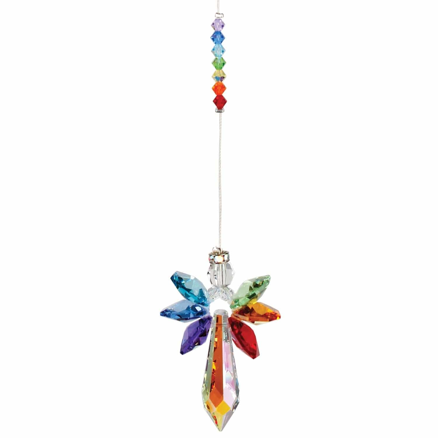 Chakra Crystal Guardian Angel Suncatcher - Healing Energy Window Decor for Meditation, Yoga & Spiritual Spaces