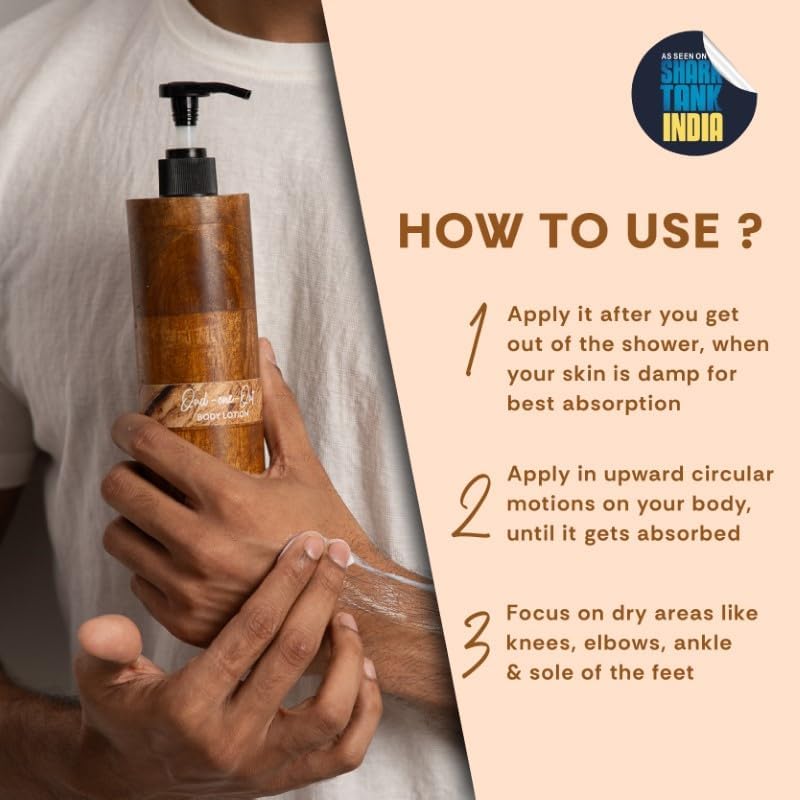 Min-tree Organic Moisturizing Oud Body Lotion for Dry Skin - Ceramides & Peptides for 48-Hour Hydration | Non-Greasy Formula | Sun & Pollution Protection | Soothes Body Acne | Unisex Moisturizer for Men & Women - 200ml | Perfect for Daily Skincare Routine, Post-Shower Hydration & Travel Essentials