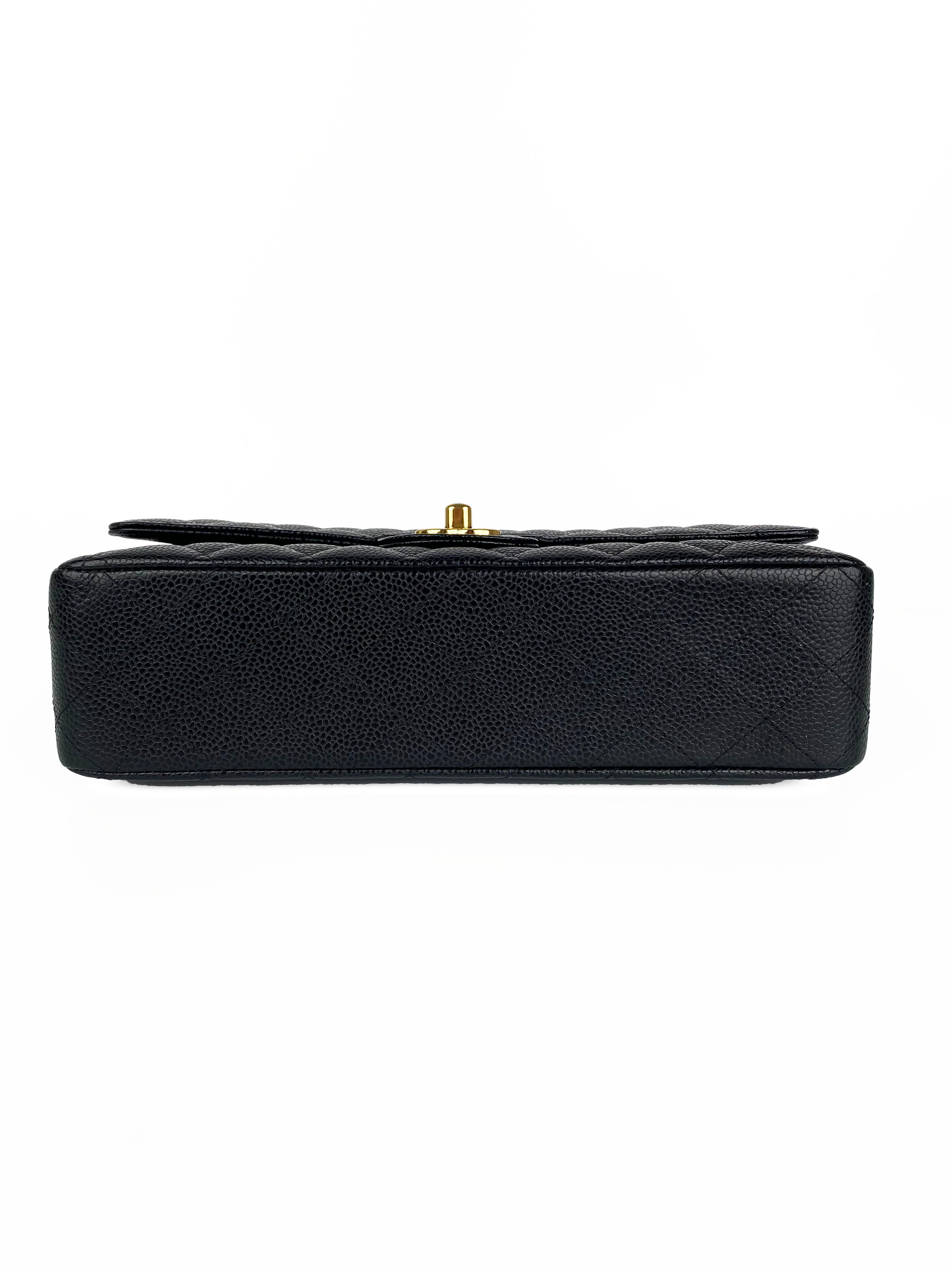 Chanel Medium Black Caviar Classic Flap Bag with Gold Hardware - Luxury Designer Handbag for Women, Perfect for Evening Events & Special Occasions