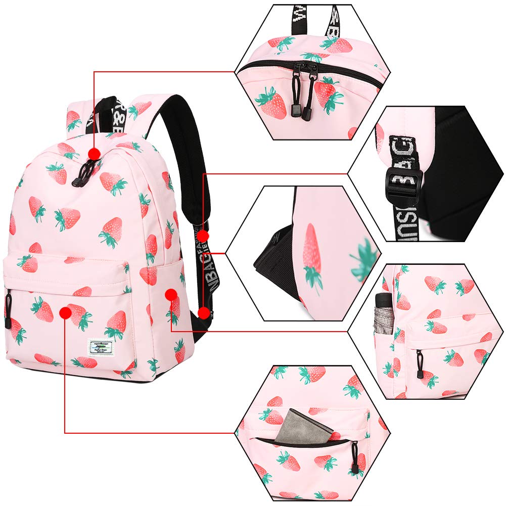 MyGreen Kids Backpack - Cute Kawaii Girls School Backpack for Elementary, Middle & High School - Lightweight Durable Bookbag for Daily Use, Travel & Outdoor Activities