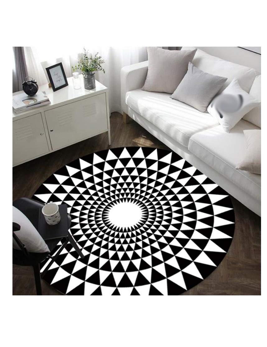 LLluckyDT Non-Slip Round Kaleidoscope Carpet - Wear-Resistant Living Room Rug, Soft & Luxurious Floor Mat for Home, Office, Kindergarten - Perfect for Nursery Decor, Playroom Flooring & Cozy Workspace