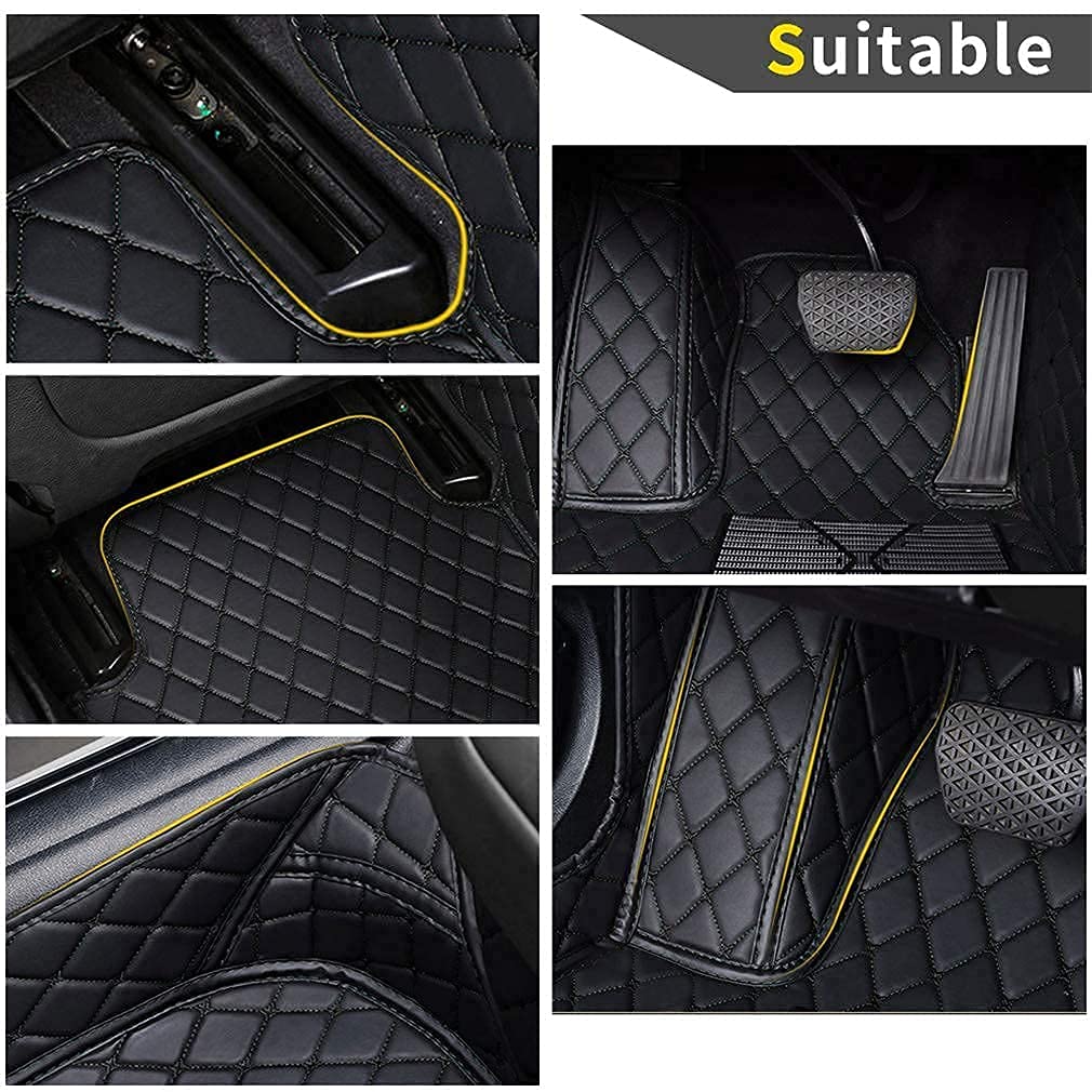 Luxury Waterproof Leather Car Floor Mats for Cadillac XLR 2002-2008 - All Weather Protection Full Coverage Floor Liners Set (Black) | Perfect for Road Trips, Daily Commutes & Extreme Weather Conditions