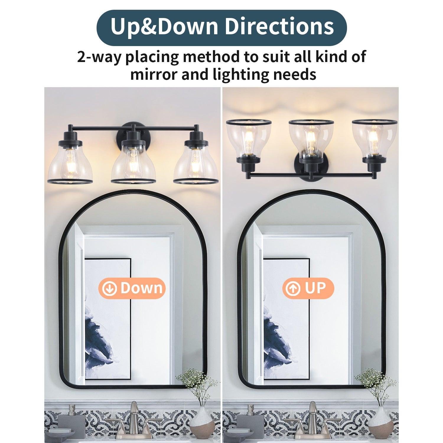 Hermosa Modern 3-Light Bathroom Vanity Light Fixture - Brushed Nickel Finish, Dimmable LED Lighting for Bathroom, Powder Room & Dressing Area