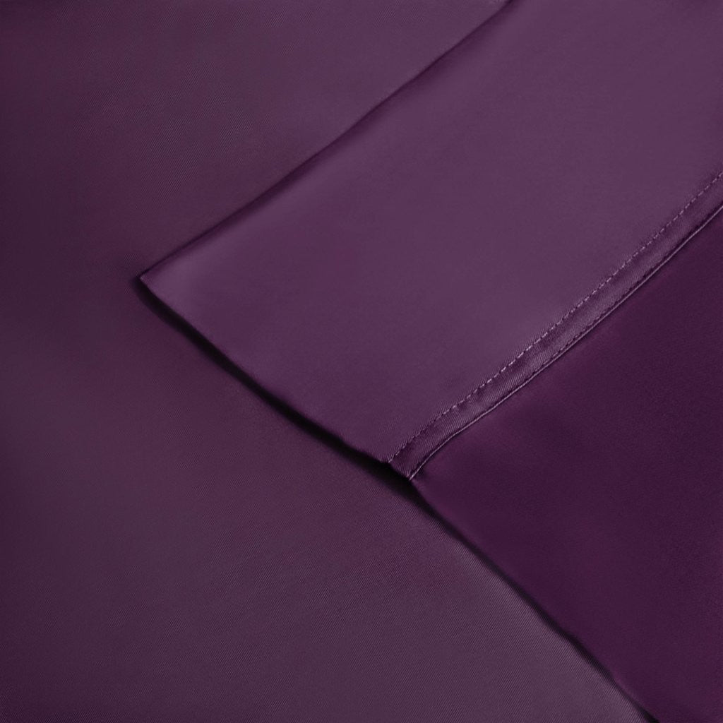 300 Thread Count Rayon From Bamboo Solid Deep Pocket Sheet Set - Ultra Soft & Breathable Bed Sheets for Queen Size Mattress - Perfect for All-Season Comfort & Luxury Bedroom Decor