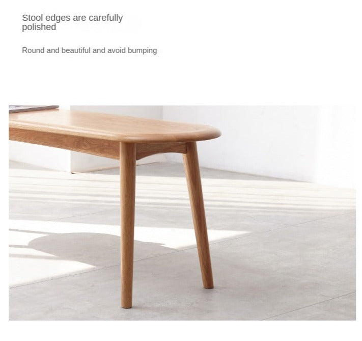 Solid Wood Bench - Oak, Black Walnut, Ash, Cherry - Handcrafted Rustic Stool for Entryway, Kitchen, or Garden Seating