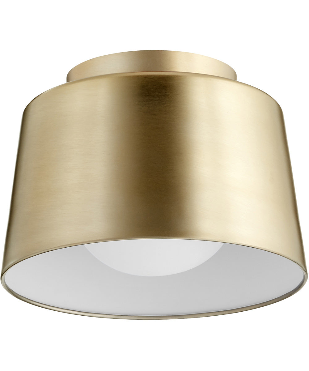 11W Single Light Ceiling Flush Mount Fixture in Aged Brass - Perfect for Bedroom, Hallway, and Entryway Lighting