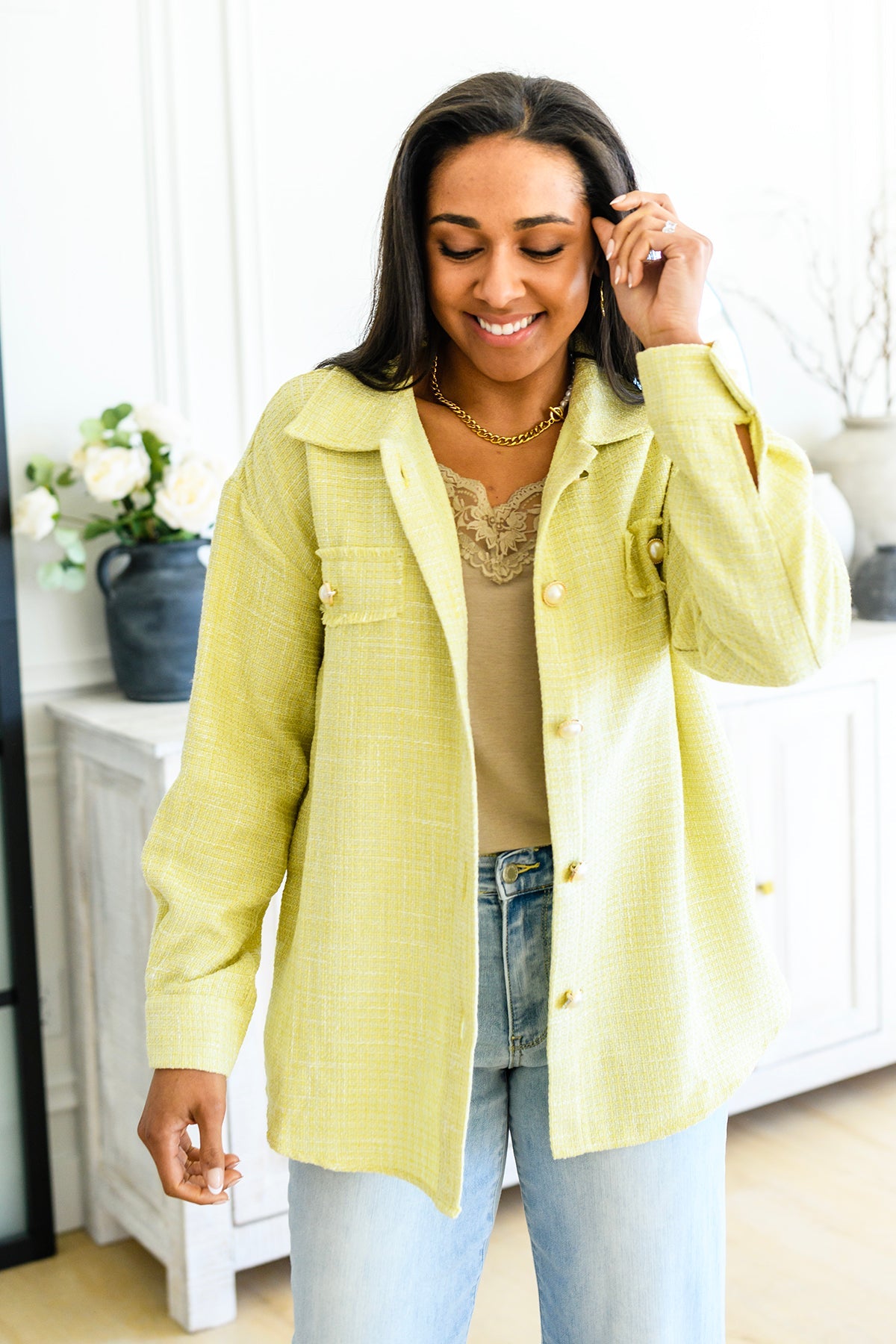 Yellow Daydreams Shacket - Cozy Overshirt for Women | Perfect for Fall Layering & Casual Outfits
