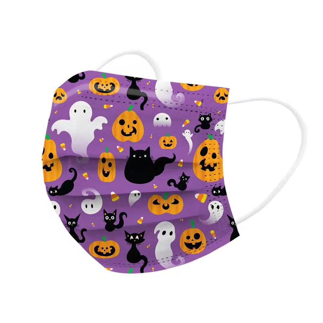 Halloween Face Masks - Printed Flat Masks for Adults & Kids | Costume Party, Trick or Treating, Spooky Events