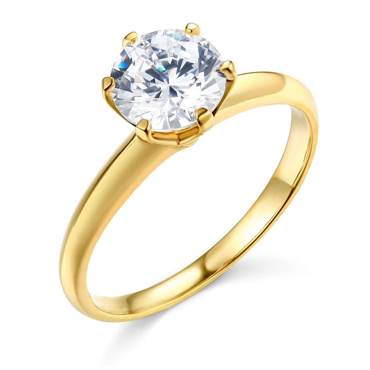 14K Yellow Gold Solid Wedding Engagement Ring for Women - Size 9 | Elegant Bridal Jewelry for Proposals, Anniversaries & Special Occasions