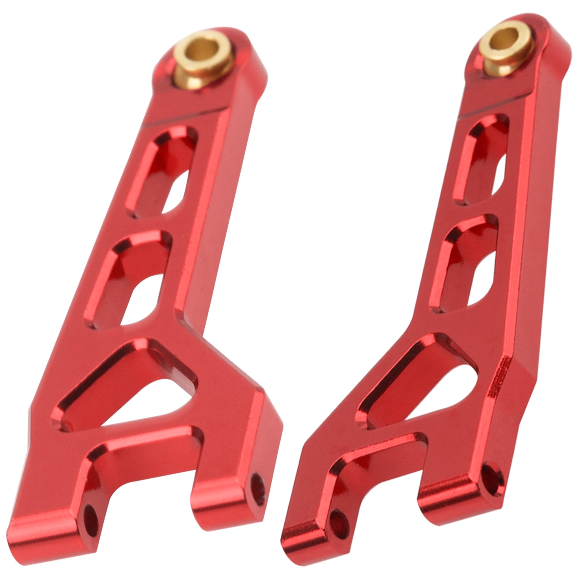 High-Performance Aluminum Suspension Arms Set for Hyper Go H16BM H16DR H16 & MJX 16207-16210 1/16 RC Cars - Front & Rear Swing A Arms Upgrade Parts (Red) | Durable Off-Road Racing & RC Car Replacement Accessories