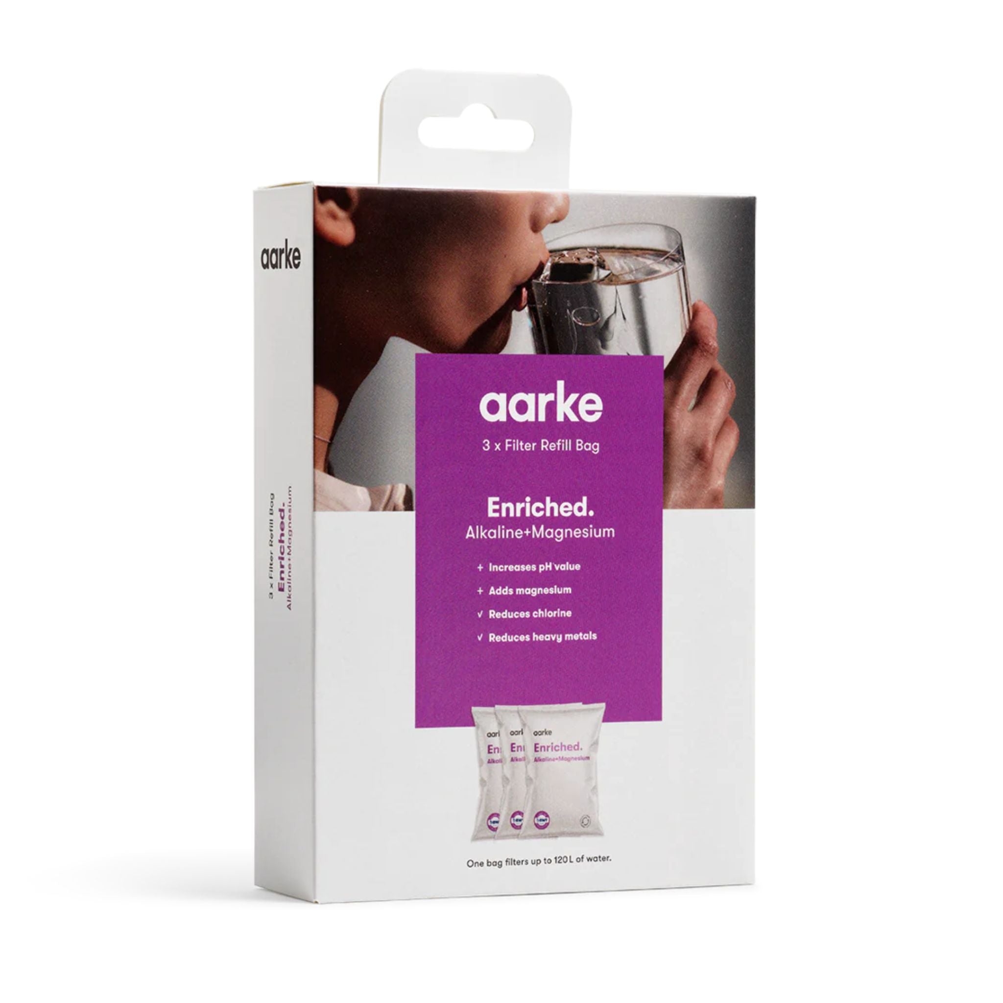 AARKE Water Purifier Filter Refill Cartridge - 3 Pack Replacement for Clean & Fresh Drinking Water - Perfect for Home, Office & Travel Use