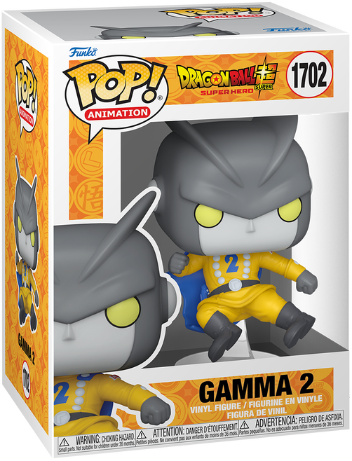 Dragon Ball Super: Super Hero Gamma 2 Funko Pop! Vinyl Figure #1702 - Collectible Anime Action Figure for Fans & Gift Ideas | Display for Home, Office, or Gaming Room Decor
