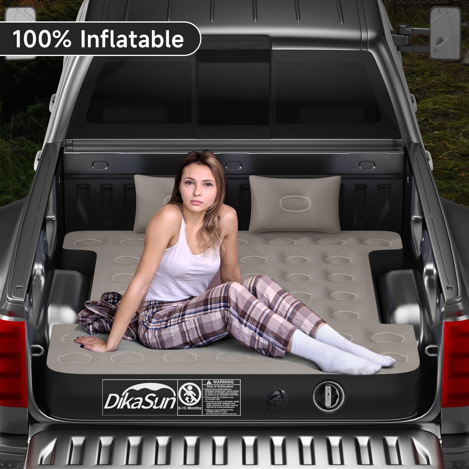 **5-5.8 ft Truck Bed Air Mattress – Full Size Short Inflatable Mattress for Camping, Road Trips & Outdoor Adventures**    *Perfect for short truck beds, camping trips, road travel, and outdoor relaxation!*