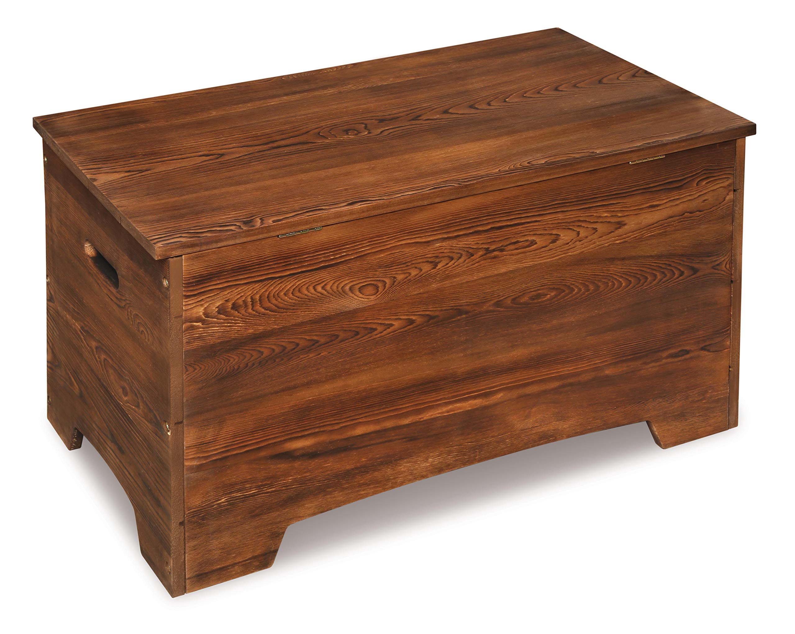 Badger Basket Rustic Solid Wood Toy Box in Caramel Brown – Safe & Customizable Kids Toy Storage Organizer | Perfect for Nursery, Playroom & Bedroom Organization