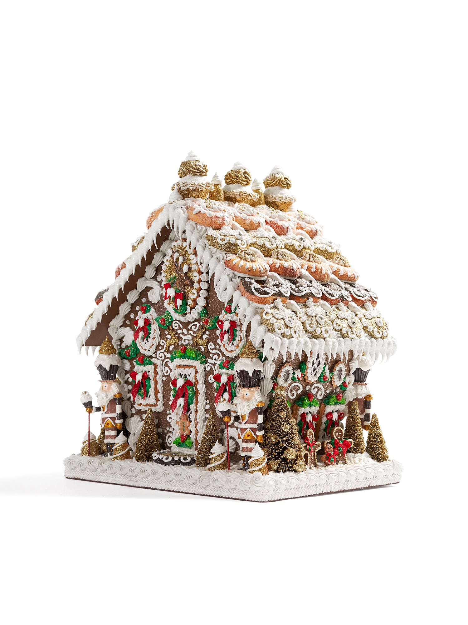 Premium Gingerbread House Kit - DIY Christmas Cookie Decorating Set for Kids & Adults - Holiday Baking & Festive Party Activity - Gold Forest Theme