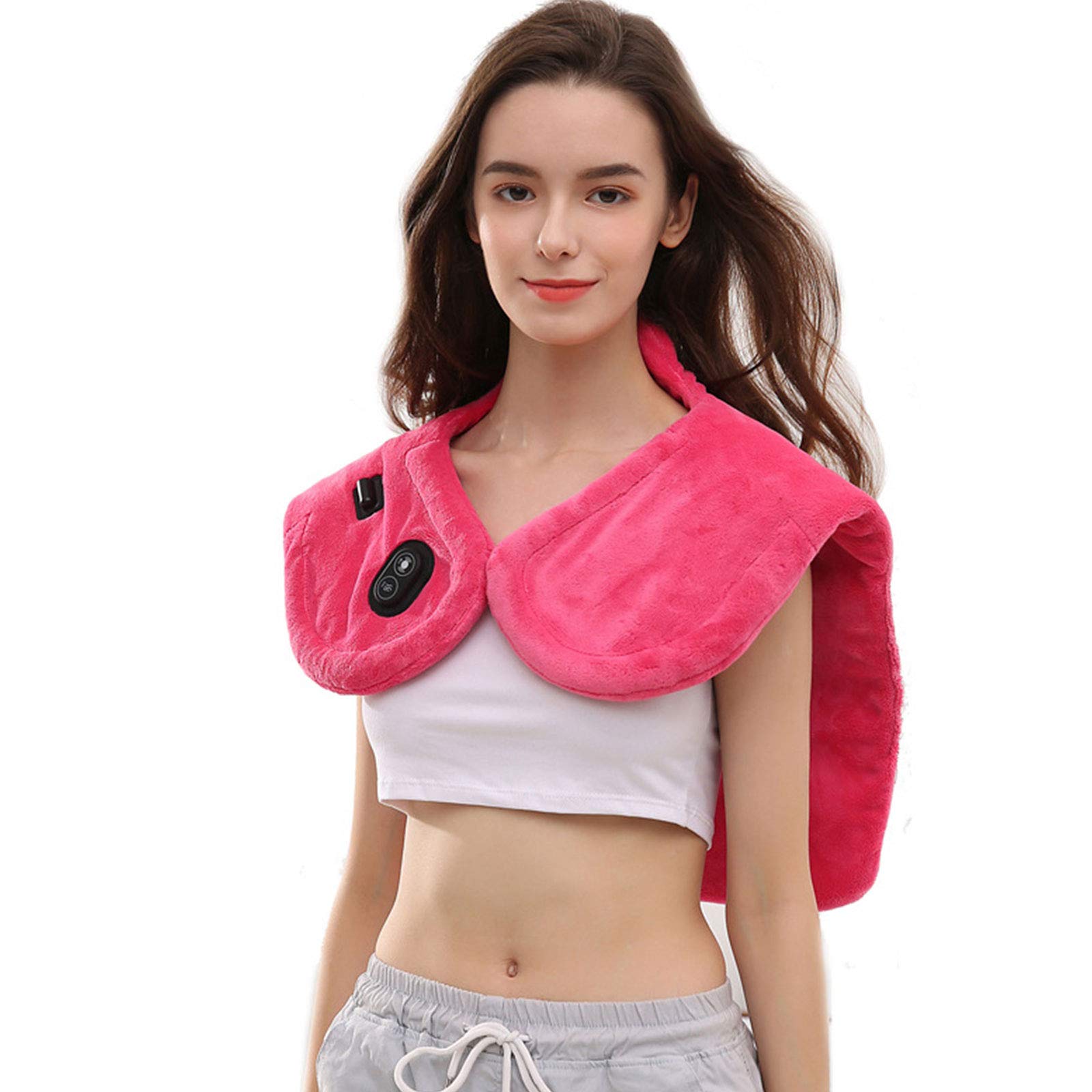 Electric Heating Shawl & Neck Warmer - Rechargeable Heated Blanket for Shoulder, Back, Foot & Knee Pain Relief - Portable Massage Wrap for Home, Office & Travel Use