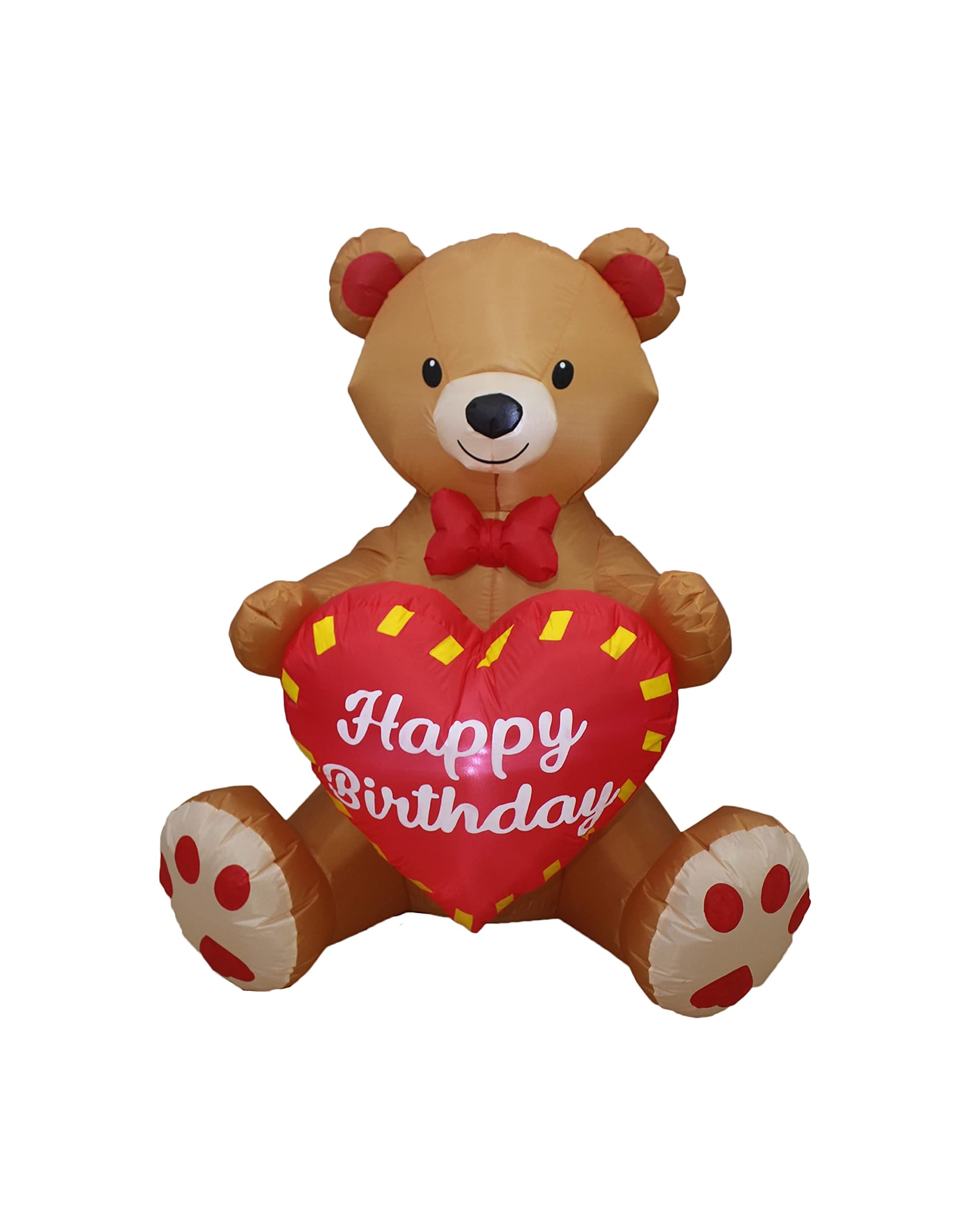6ft Inflatable Graduation Hand Number One Decor & 4ft Happy Birthday Teddy Bear with Heart - Graduation Party Decorations, Birthday Party Supplies for Indoor & Outdoor Celebrations