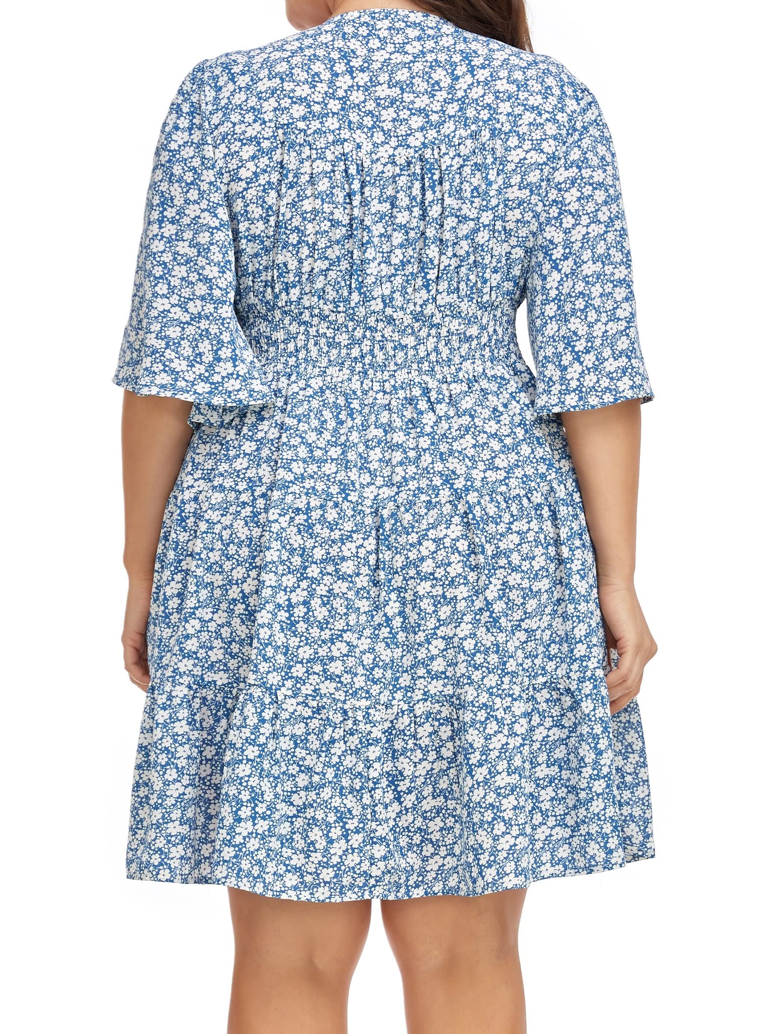 **Women's Plus Size Floral Button Down Casual Dress - Comfortable & Stylish for Work, Office, and Everyday Wear**