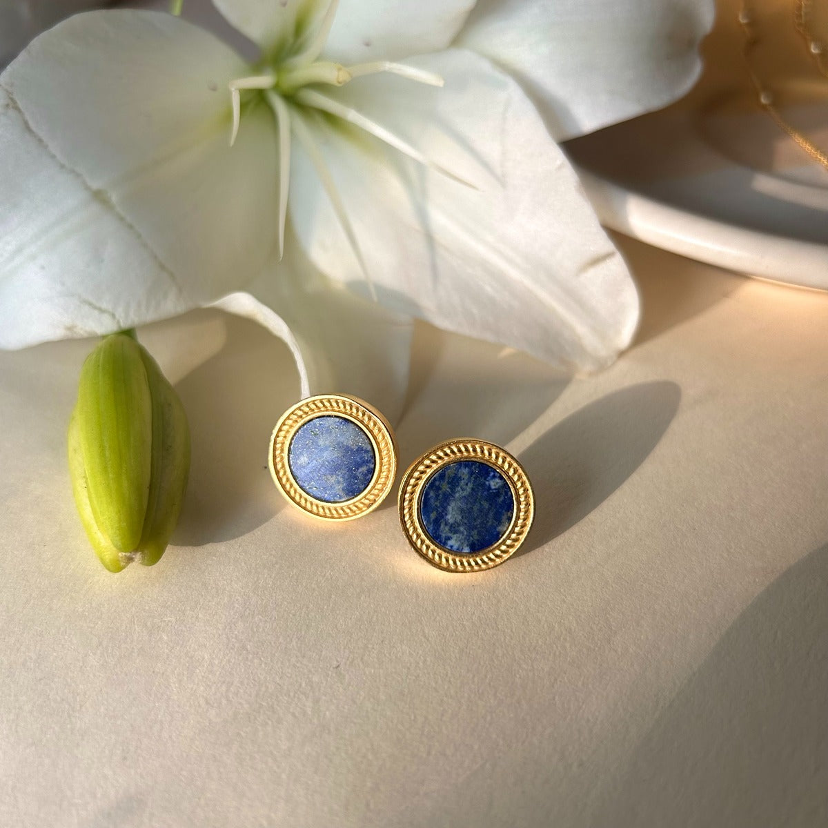 Lapis Lazuli Harmony Pendant Necklace & Stud Earrings Set - Spiritual Jewelry for Meditation, Yoga & Everyday Elegance