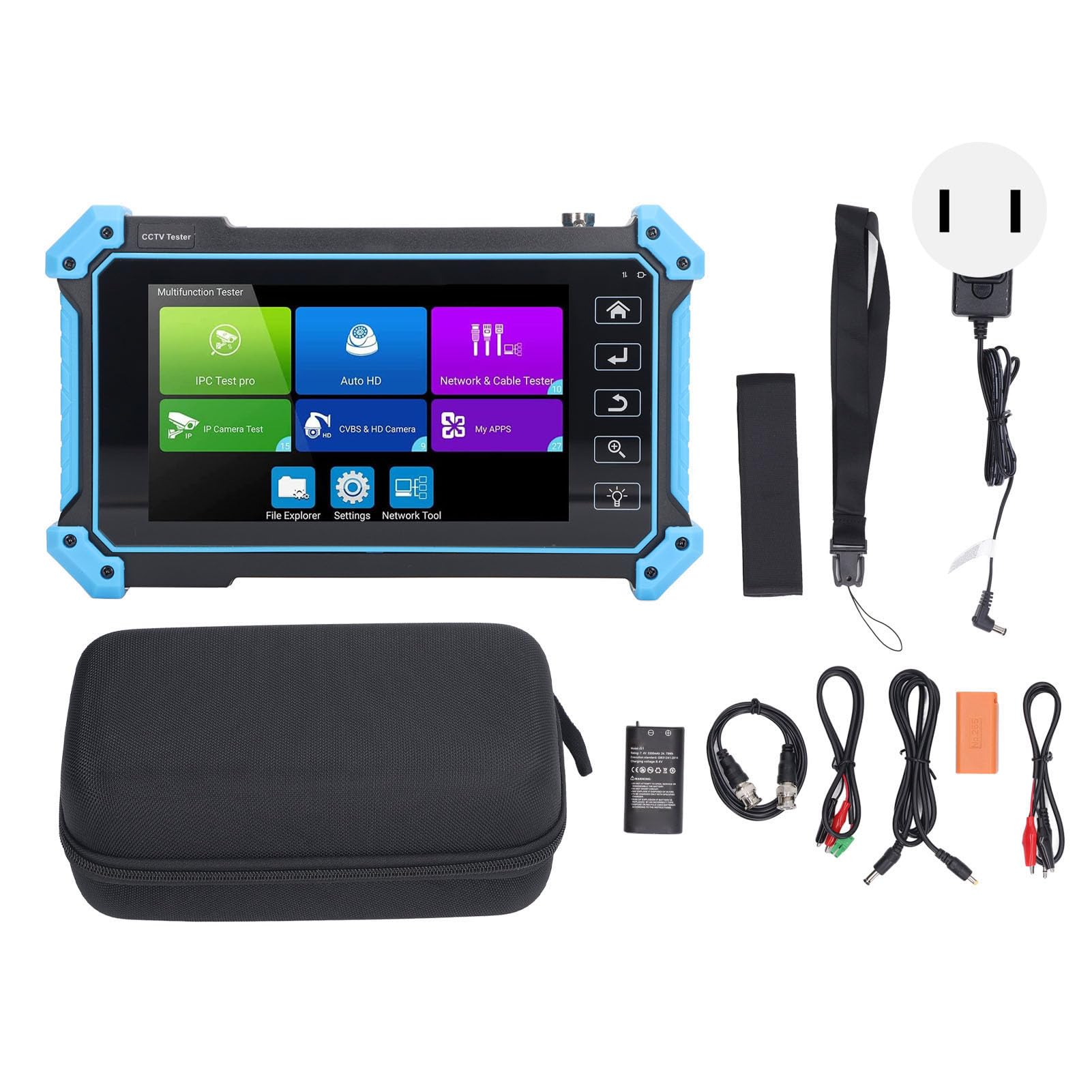 Professional Security Monitor Display CCTV Tester - Analog Video & IP Camera Tester with Network Cable Testing | US Plug | Ideal for Surveillance System Installation & Maintenance