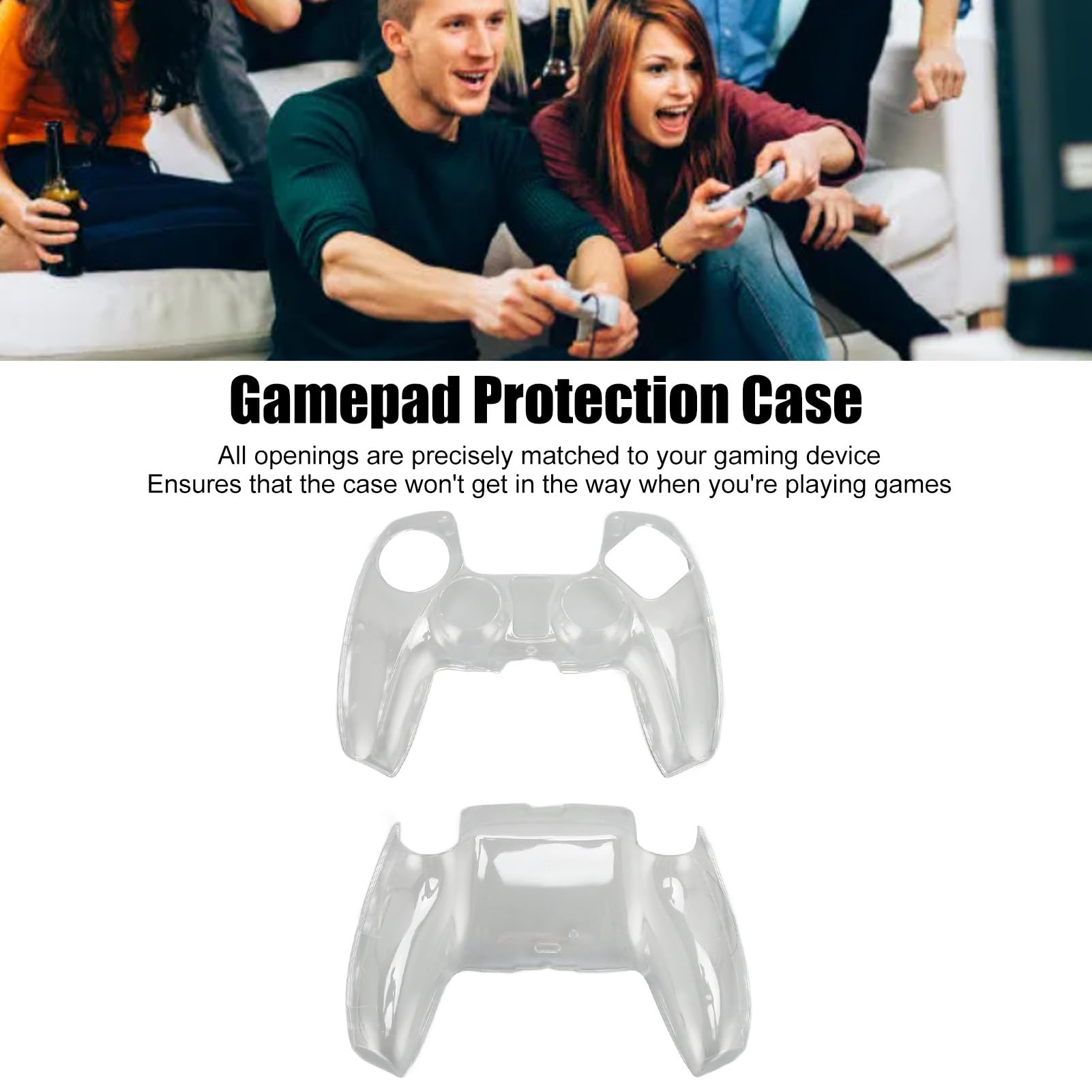 PS5 Controller Silicone Cover - Anti-Slip Transparent Protective Case for PS5 Gamepad, Dustproof & Sweatproof Grip - Perfect for Gaming, Travel & Long Play Sessions