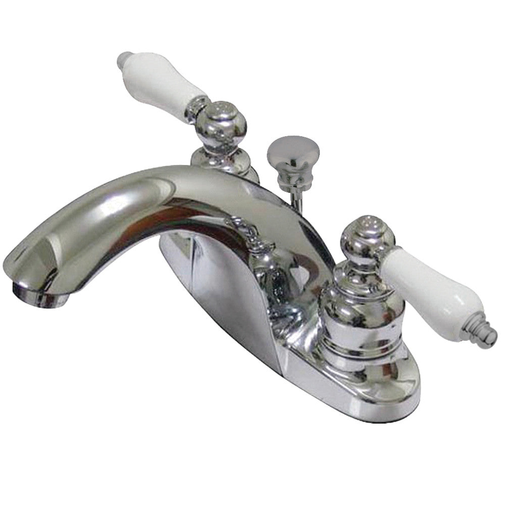 Kingston Brass KB7641PL 4-Inch Centerset Bathroom Faucet - Polished Nickel Finish for Vanity Sinks, Powder Rooms & Guest Bathrooms