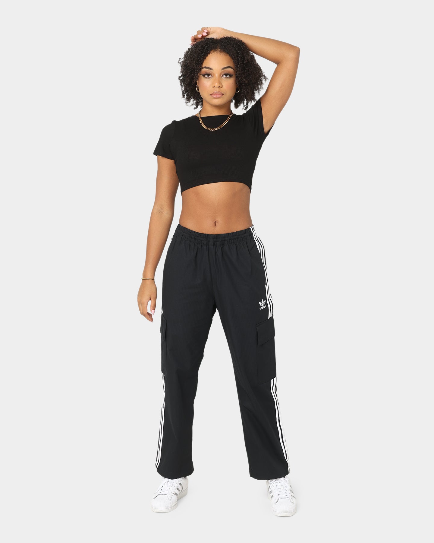 Adidas 3 Stripes Cargo Pants for Men - Black Military Style Joggers with Multiple Pockets | Perfect for Streetwear, Workout & Outdoor Activities