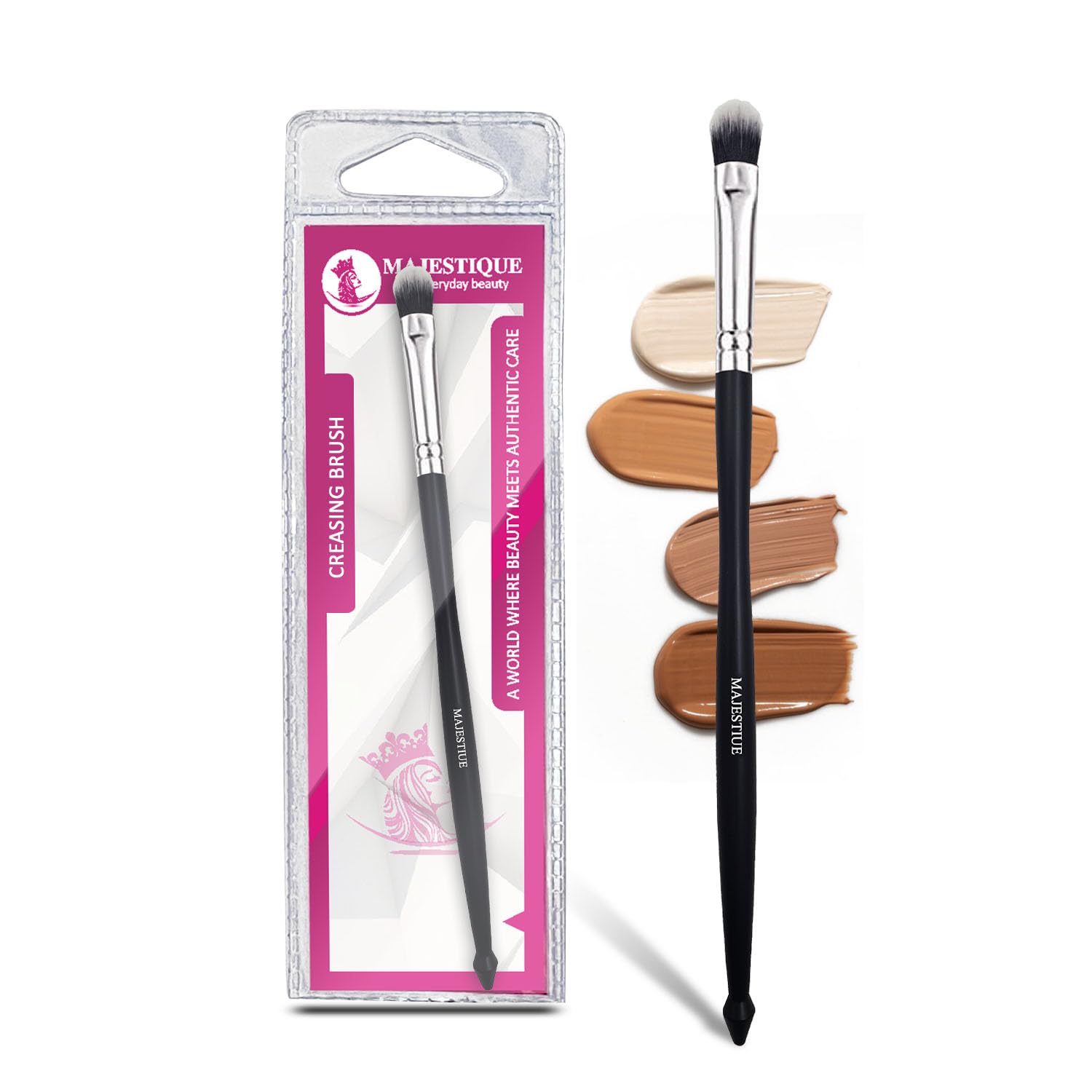 Majestique Professional Makeup Brush Set - Precision Eyeshadow Smudge Brush, Short Shader Brush for Creasing & Cat Eye Makeup | High-Quality Vegan Makeup Brushes for Professional Artists & Beginners | Perfect for Daily Makeup, Special Occasions & Photo Shoots