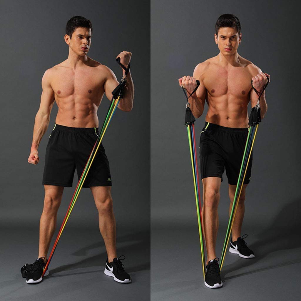 Premium 5-Piece Resistance Bands Set - Workout Bands for Strength Training, Physical Therapy & Home Gym - Ideal for Men & Women - Perfect for Travel, Yoga, Pilates & Full-Body Exercises