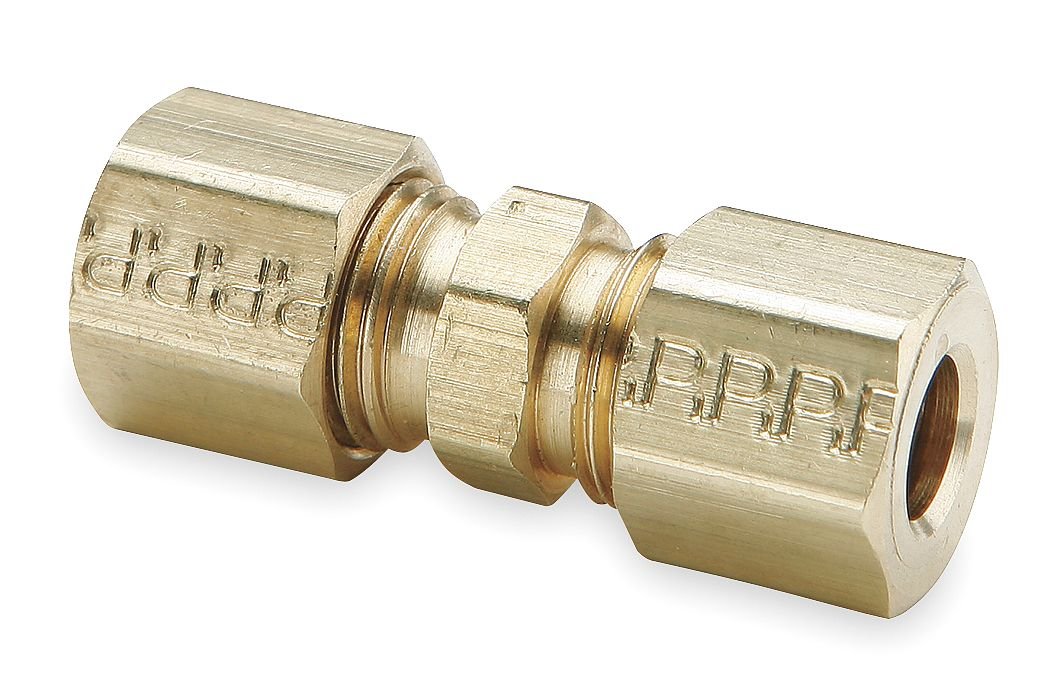 PARKER Compression Union Reducer Fitting - Brass Pipe Connector for Water, Gas, and Air Lines - Perfect for Plumbing, HVAC, and Industrial Applications