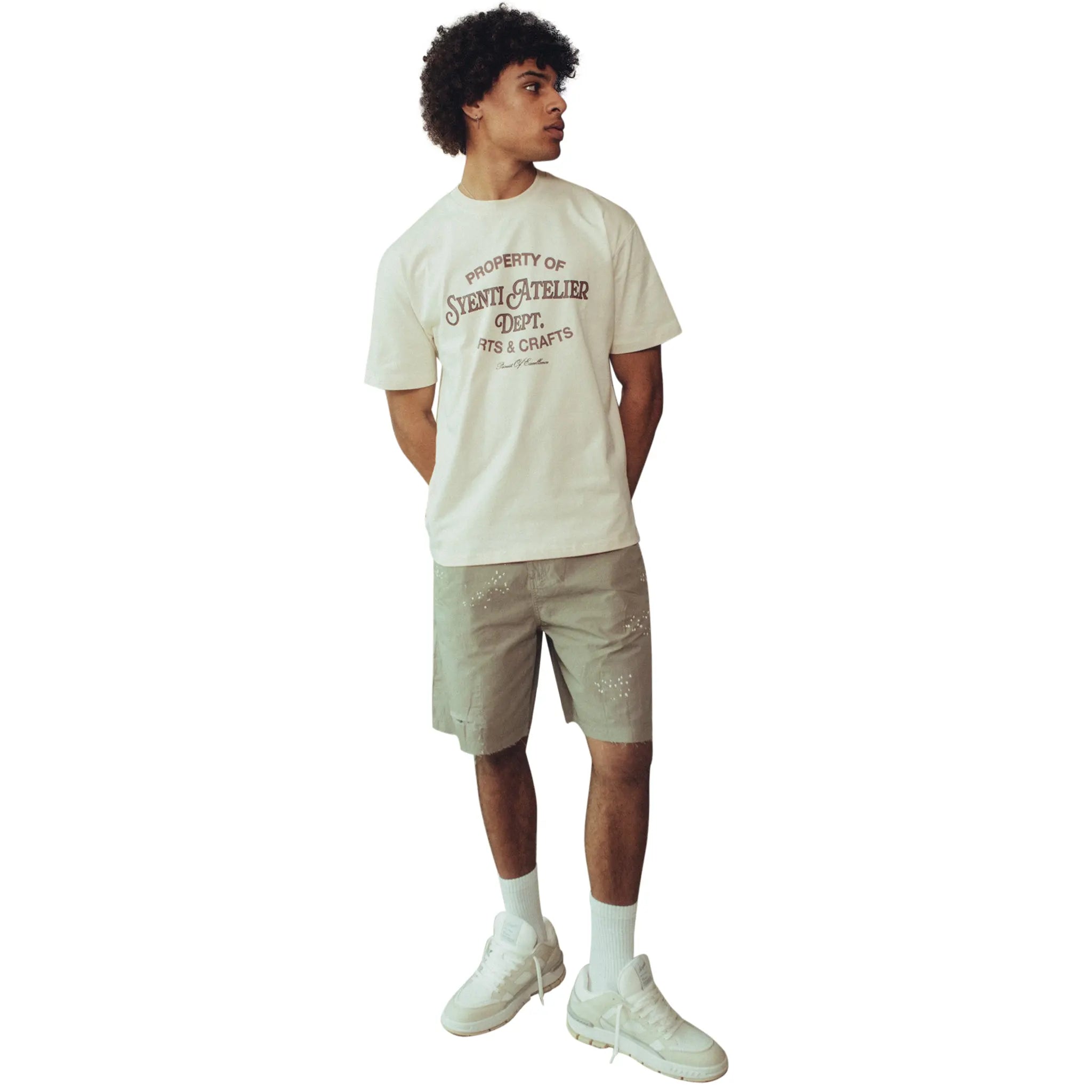 Stylish Syenti Atelier Light Stone T-Shirt for Men & Women | Soft Cotton Casual Tee for Everyday Wear, Street Style & Outfits