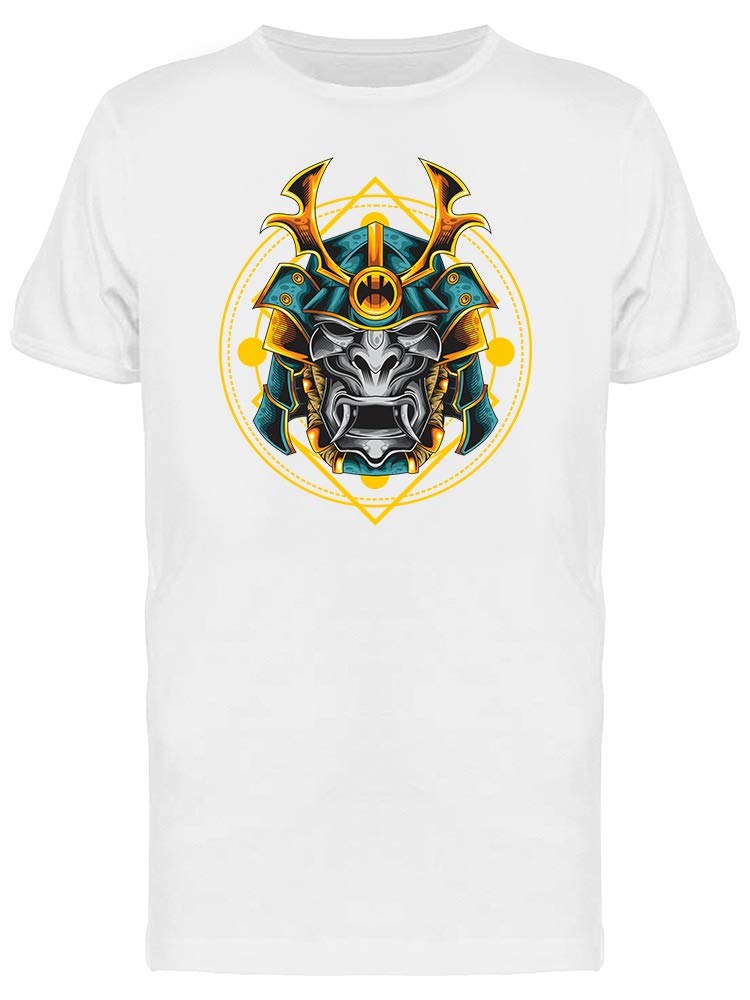 Men's Samurai Head Graphic T-Shirt - Stylish Color Print Tee for Casual Wear & Street Fashion