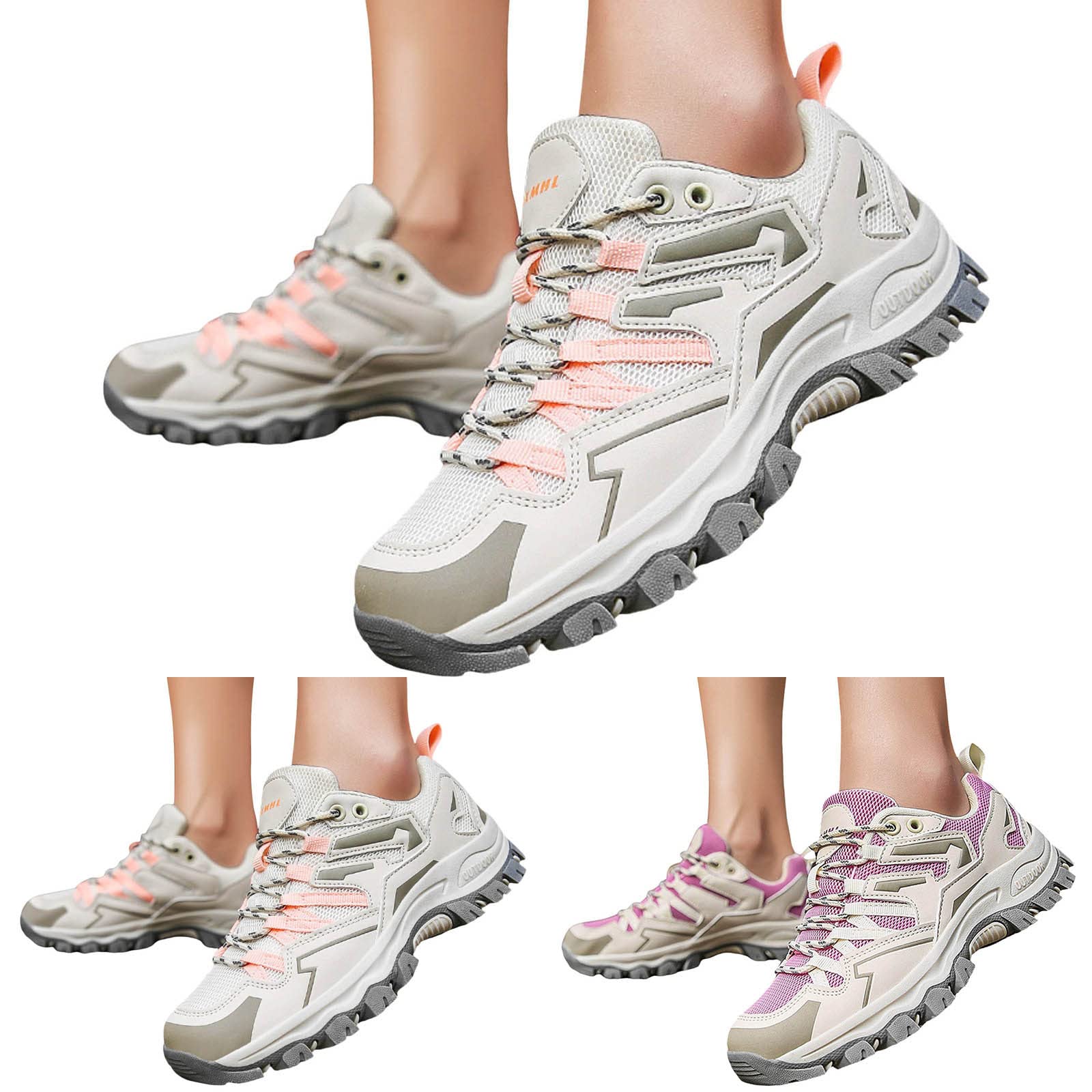 Viunychn Women's Trekking & Hiking Shoes - Waterproof Outdoor Shoes with Arch Support, Non-Slip Thick Sole for Mountain Climbing, Camping & Trail Walking - Durable Wear-Resistant Hiking Footwear for Outdoor Adventures